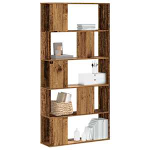 Knihovna 5patrová old wood 80,5 x 23,5 x 162,5 cm kompozit - obrázek 1