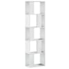 vidaXL raamaturiiul 5-korruseline, valge, 45x23,5x162,5 cm tehispuit