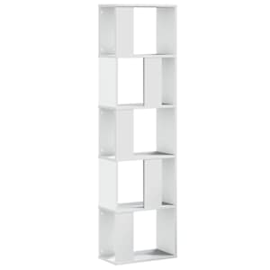 Knihovna 5patrová bílá 45 x 23,5 x 162,5 cm kompozitní dřevo - obrázek 2