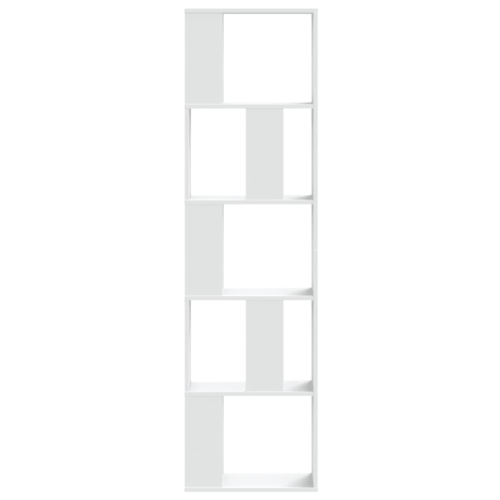 vidaXL Boekenkast 5-laags 45x23,5x162,5 cm bewerkt hout wit afbeelding