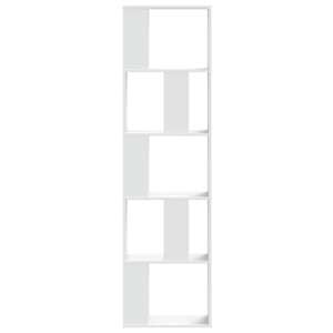 Knihovna 5patrová bílá 45 x 23,5 x 162,5 cm kompozitní dřevo - obrázek 3