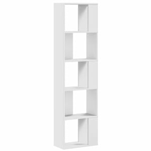 Knihovna 5patrová bílá 45 x 23,5 x 162,5 cm kompozitní dřevo - obrázek 5