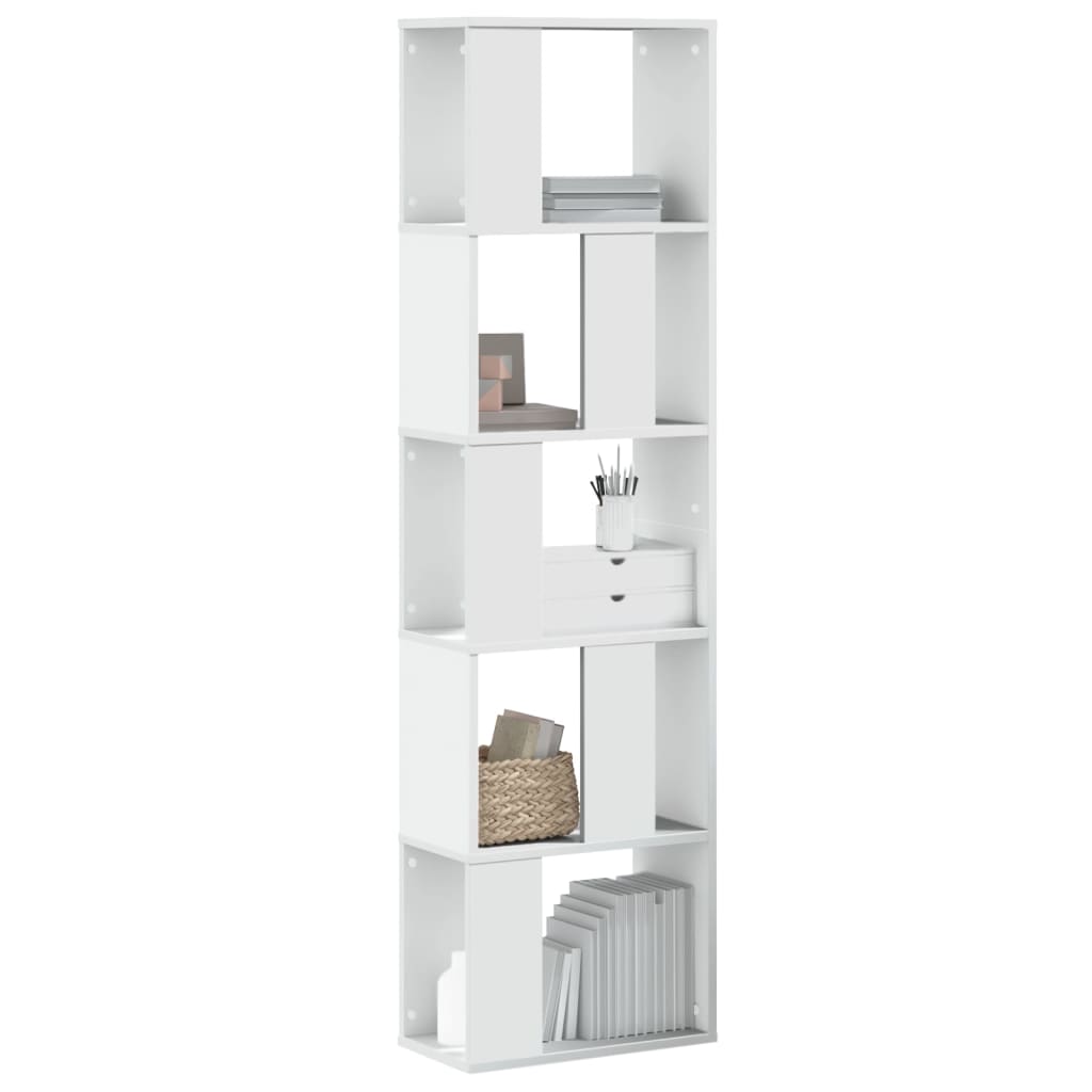 vidaXL Bücherregal 5 Böden Weiß 45x23,5x162,5 cm Holzwerkstoff