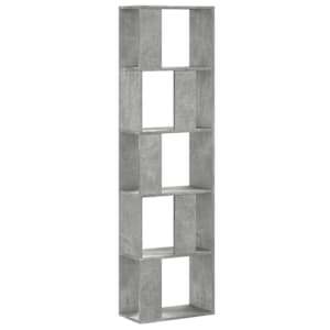 Knihovna 5patrová betonově šedá 45 x 23,5 x 162,5 cm kompozit - obrázek 2
