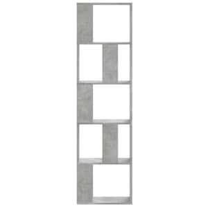 Knihovna 5patrová betonově šedá 45 x 23,5 x 162,5 cm kompozit - obrázek 3