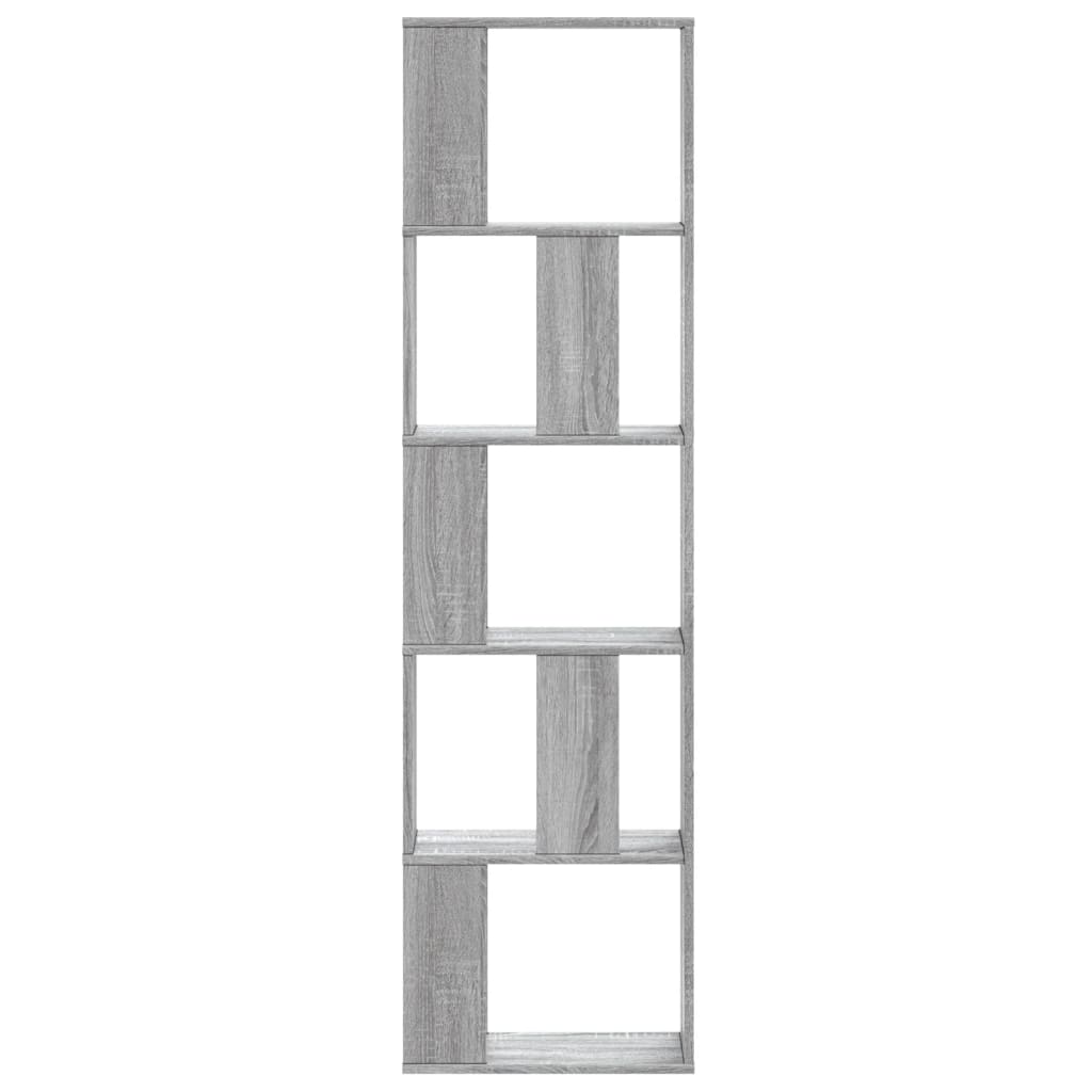vidaXL Bibliotecă 5 niveluri gri sonoma 45x23,5x162,5cm lemn prelucrat