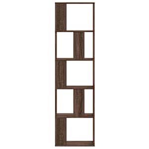 Knihovna 5patrová hnědý dub 45x23,5x162,5 cm kompozitní dřevo - obrázek 3