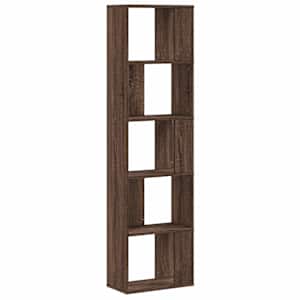 Knihovna 5patrová hnědý dub 45x23,5x162,5 cm kompozitní dřevo - obrázek 5