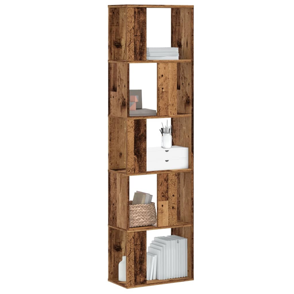 vidaXL Bücherregal 5 Böden Altholz 45x23,5x162,5 cm Holzwerkstoff