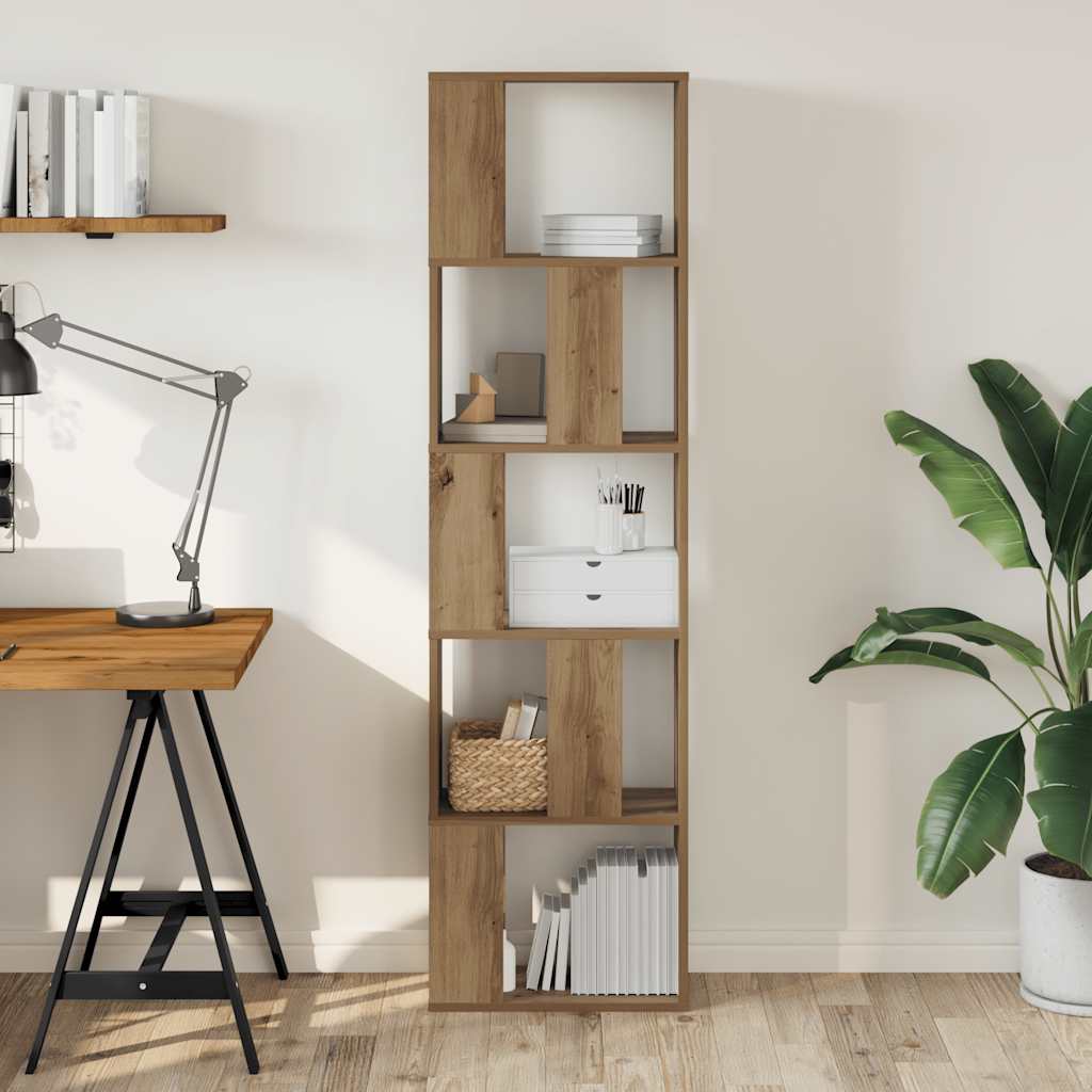 vidaXL Bücherregal 5 Böden Artisan-Eiche 45x23,5x162,5 Holzwerkstoff