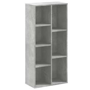 vidaXL raamaturiiul, betoonhall, 50x25x105 cm, tehispuit
