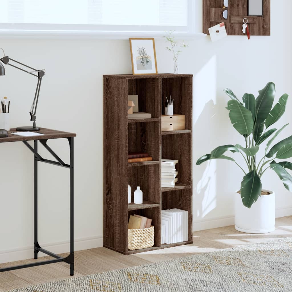 vidaXL Boekenkast 50x25x105 cm bewerkt hout bruin eikenkleurig afbeelding