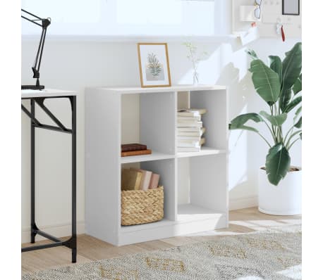 vidaXL Bokhylle hvit 68,5x32x75 cm konstruert tre