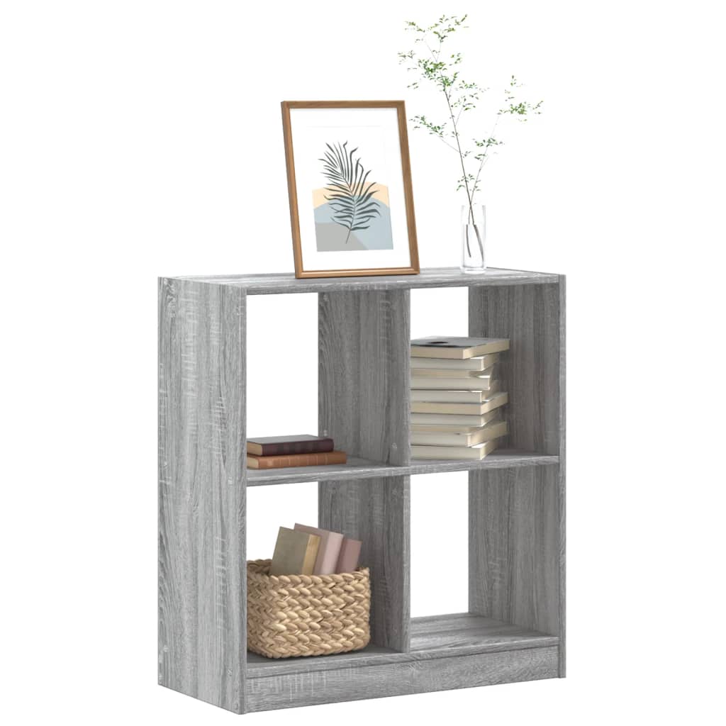 vidaXL Bücherregal Grau Sonoma 68,5x32x75 cm Holzwerkstoff