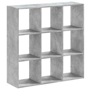 vidaXL raamaturiiul, betoonhall, 102x32x102 cm, tehispuit