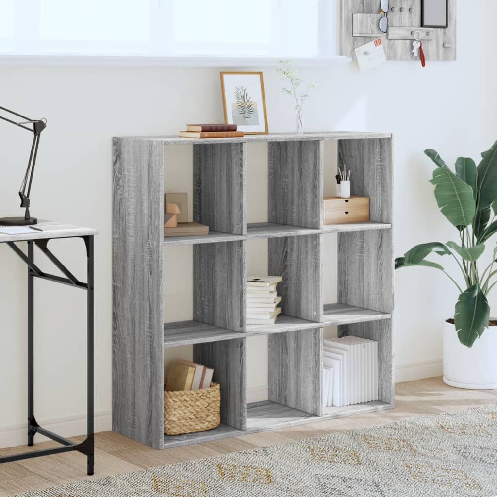 vidaXL szürke sonoma színű szerelt fa könyvespolc 102 x 32 x 102 cm