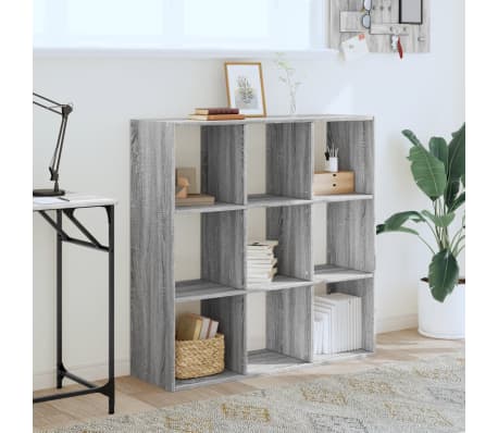 vidaXL Knygų spinta, pilka ąžuolo, 102x32x102cm, apdirbta mediena