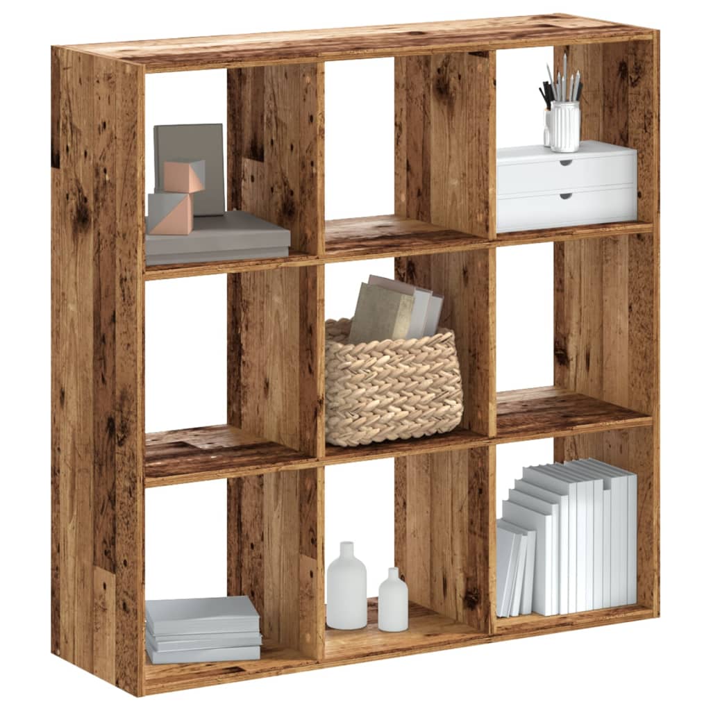 vidaXL Bücherregal Altholz-Optik 102x32x102 cm Holzwerkstoff