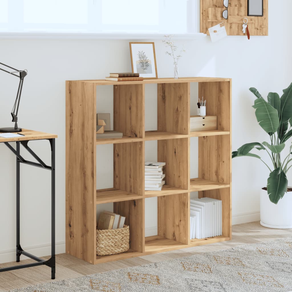 vidaXL Bookcase Artisian Oak 102x32x102 cm Engineered Wood