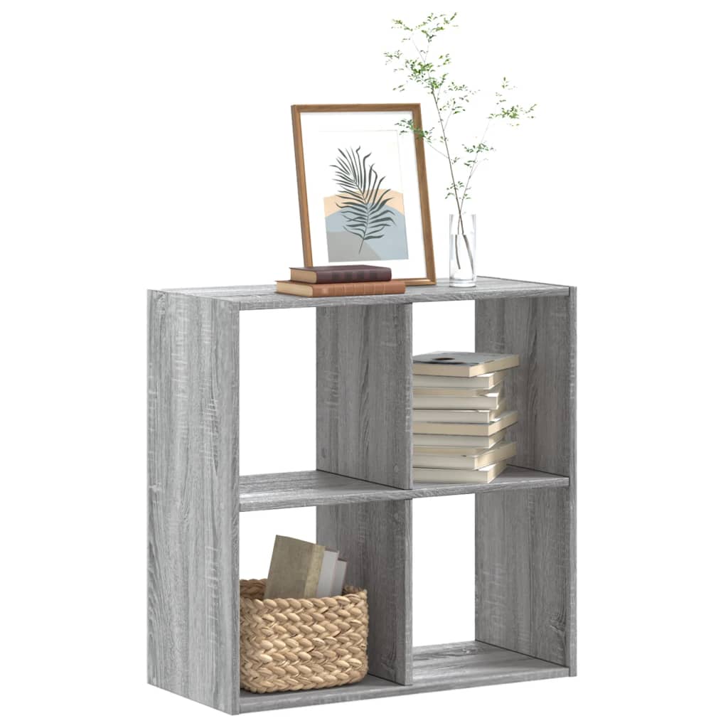 vidaXL Bücherregal Grau Sonoma 68,5x32x68,5 cm Holzwerkstoff