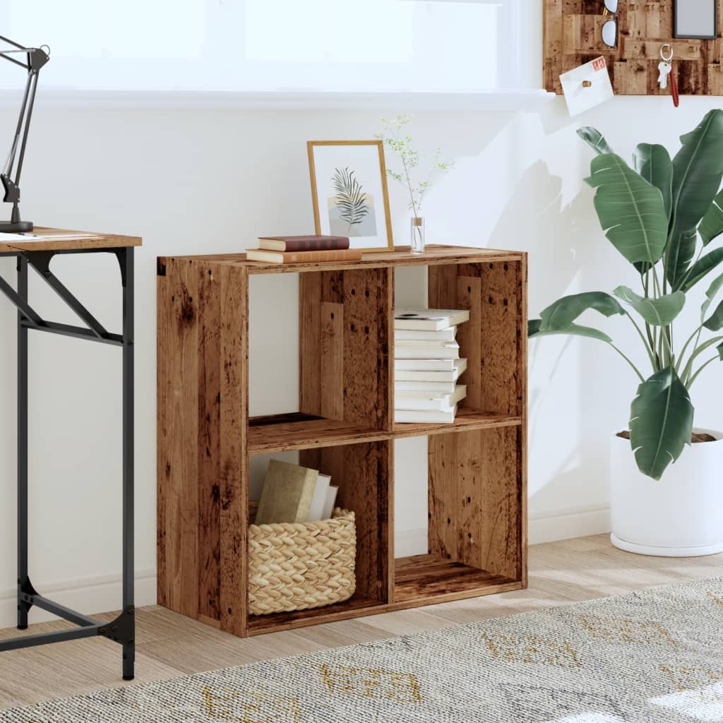 vidaXL Boekenkast 68,5x32x68,5 cm bewerkt hout oud houtkleurig afbeelding