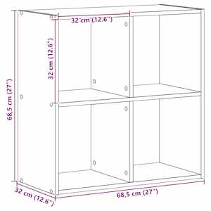 Knihovna dub artisan 68,5 x 32 x 68,5 cm kompozitní dřevo - obrázek 9