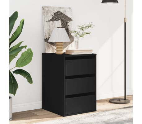 vidaXL Dulap colț cu sertare negru 40x41x58 cm lemn prelucrat
