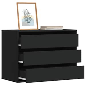 Kotni predalnik črn 80x41x58 cm inženirski les