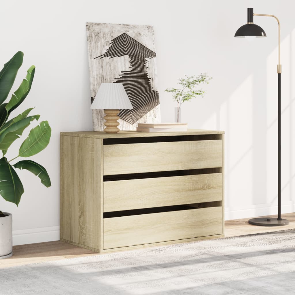 vidaXL sonoma tölgy színű szerelt fa fiókos sarokszekrény 80x41x58 cm