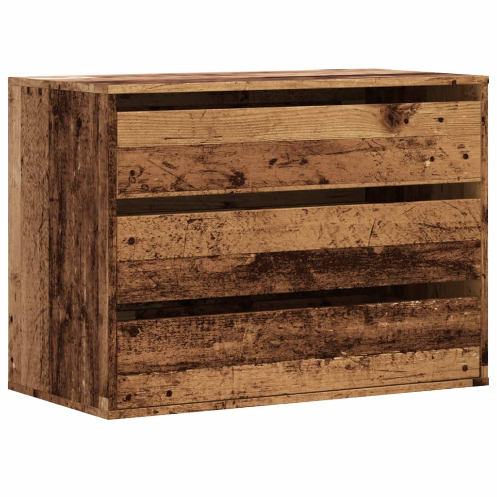 vidaXL Rohová zásuvková komoda old wood 80x41x58 cm kompozitní dřevo