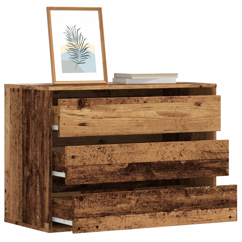 vidaXL Dulap colț cu sertare lemn vechi 80x41x58 cm lemn prelucrat