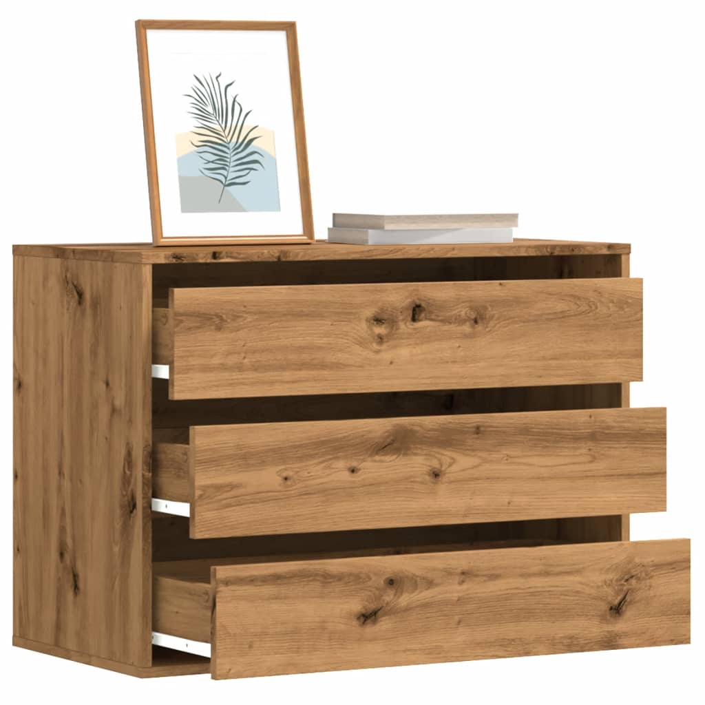 vidaXL Kommode Artisan-Eiche 80x41x58 cm Holzwerkstoff