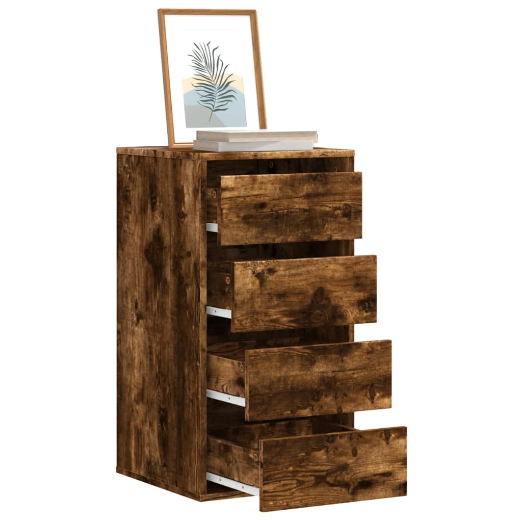 vidaXL Dulap colț cu sertare stejar fumuriu 40x41x76 cm lemn prelucrat