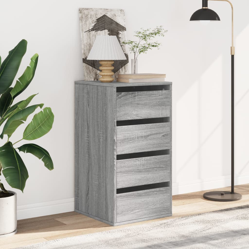 vidaXL Ladekast 40x41x76 cm bewerkt hout grijs sonoma eikenkleurig afbeelding