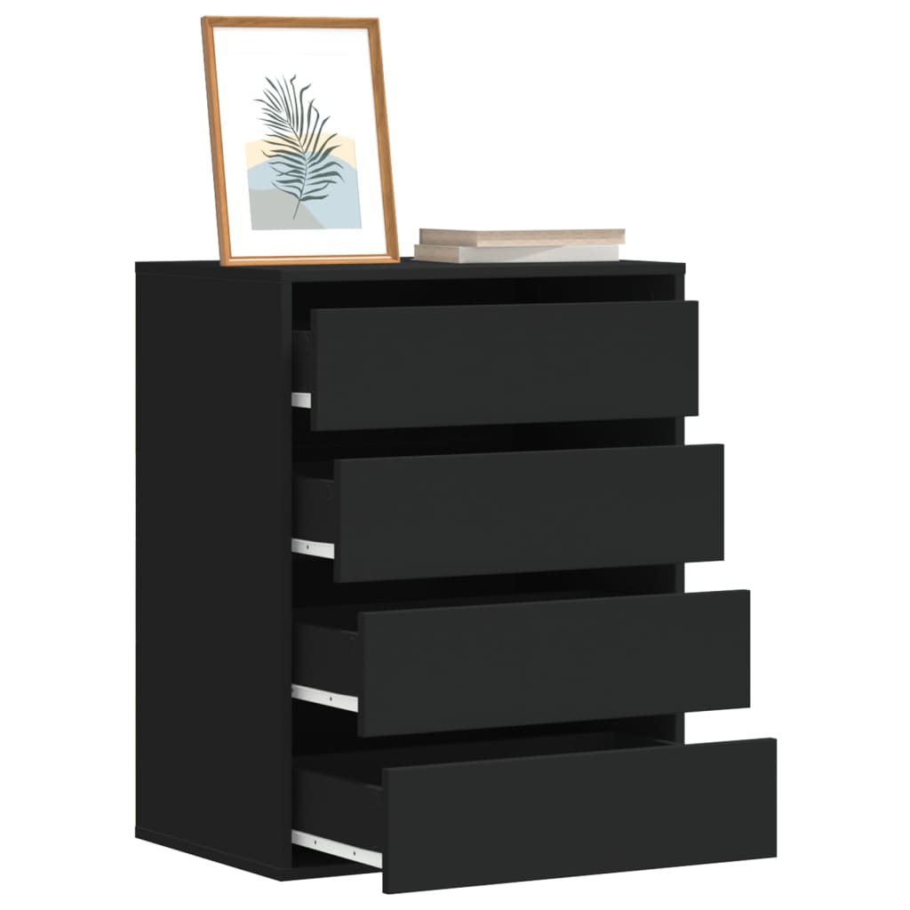 vidaXL Dulap colț cu sertare negru 60x41x76 cm lemn prelucrat