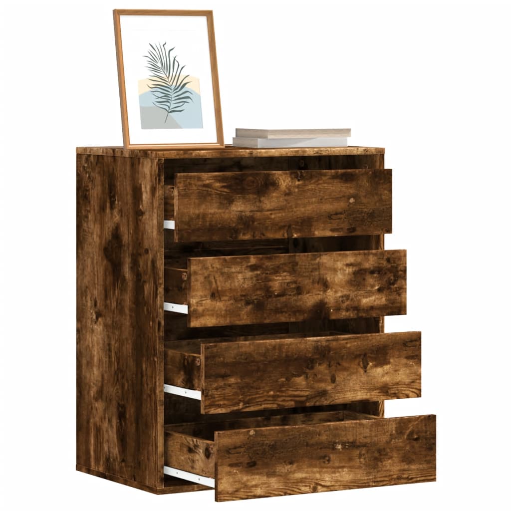 vidaXL Dulap colț cu sertare stejar fumuriu 60x41x76 cm lemn prelucrat