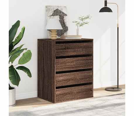 vidaXL Commode d'angle ch&ecirc;ne marron 60x41x76 cm bois d'ing&eacute;nierie