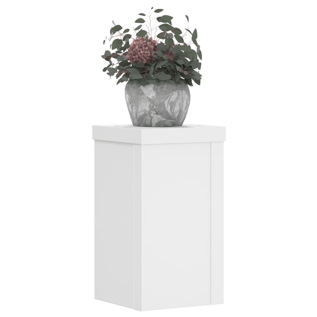 vidaXL Plantenstandaards 2 st 10x10x18 cm bewerkt hout wit afbeelding
