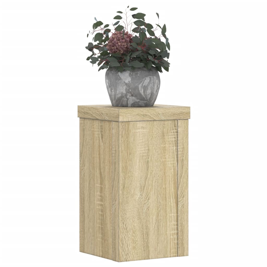 vidaXL Plantenstandaards 2 st 10x10x18 cm bewerkt hout sonoma eiken afbeelding