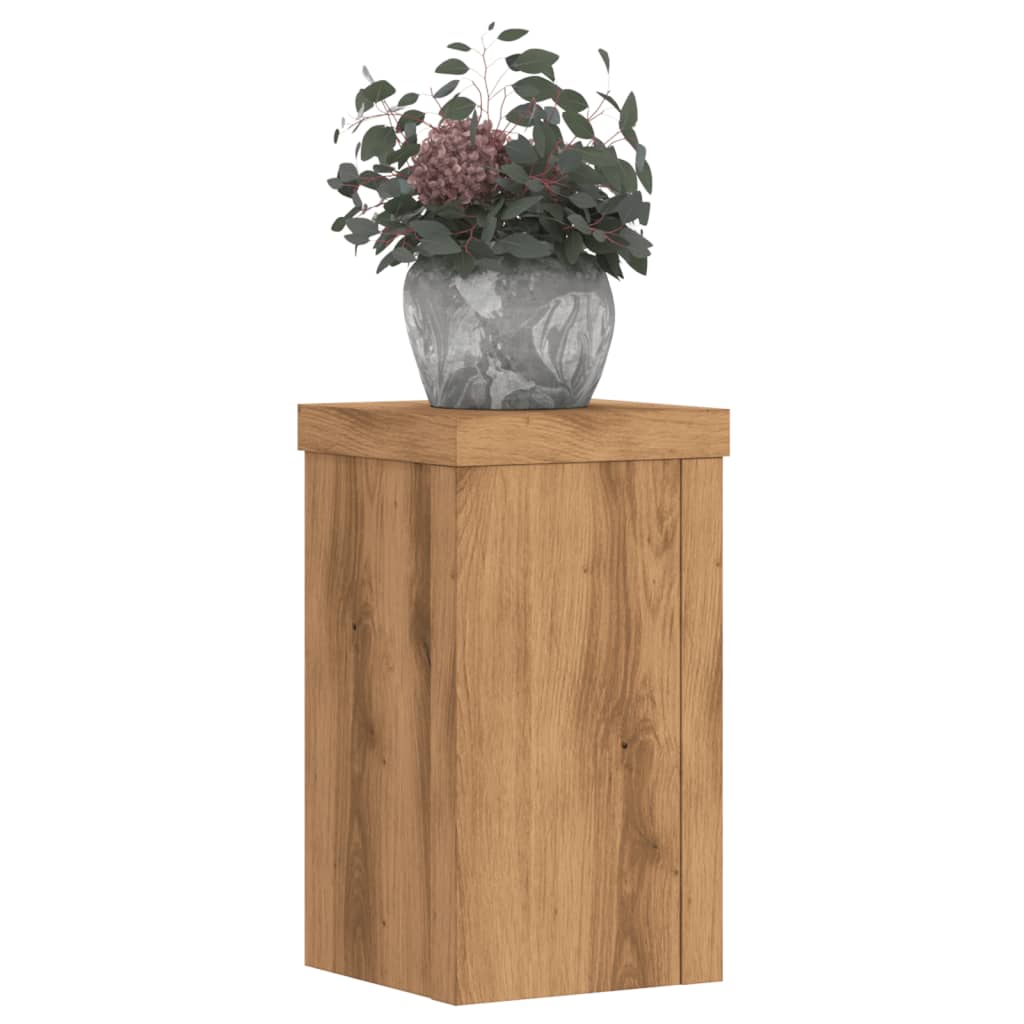 vidaXL Plantenstandaards 2 st 10x10x18 cm hout artisanaal eiken afbeelding