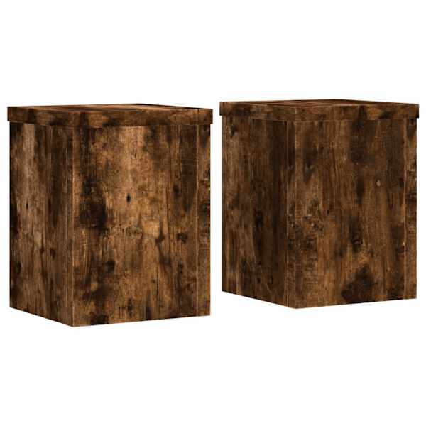 vidaXL taimealused 2 tk, suitsutatud tamm, 15x15x20 cm, tehispuit