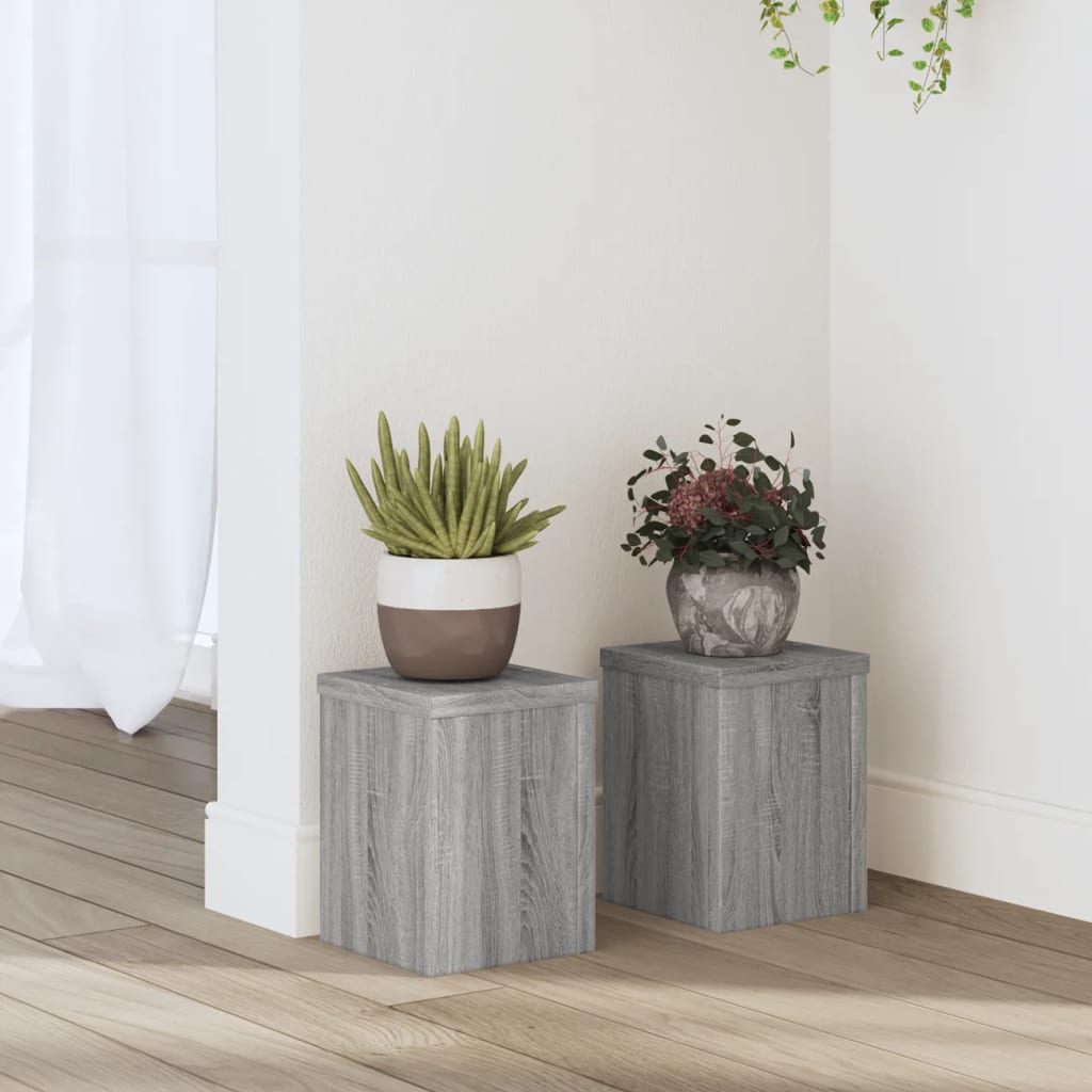 vidaXL Suporturi de plante 2 buc. gri sonoma 15x15x20cm lemn prelucrat