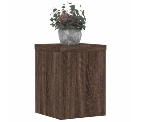 vidaXL Plant Stand Set of 2 Brown oak Engineered wood 5.9 x 5.9 x 7.9 in