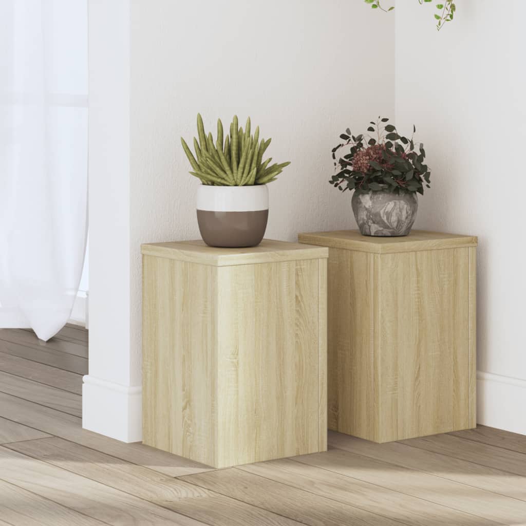 vidaXL Suporturi de plante, 2 buc., stejar sonoma, 20x20x30 cm
