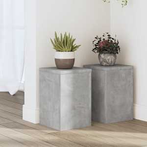 Stojany na rostliny 2 ks betonově šedé 20 x 20 x 30 cm kompozit - obrázek 1