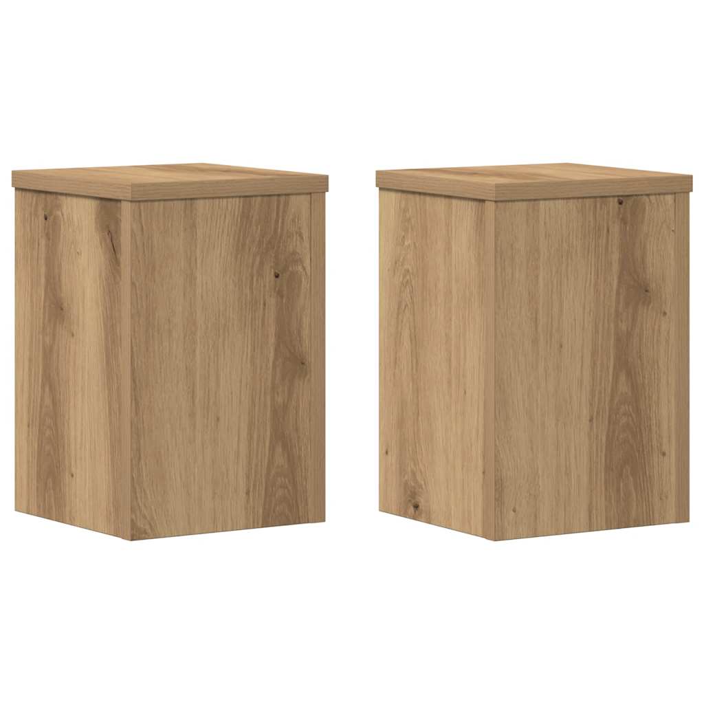 vidaXL Stojany na rostliny 2 ks dub artisan 20 x 20 x 30 cm kompozit