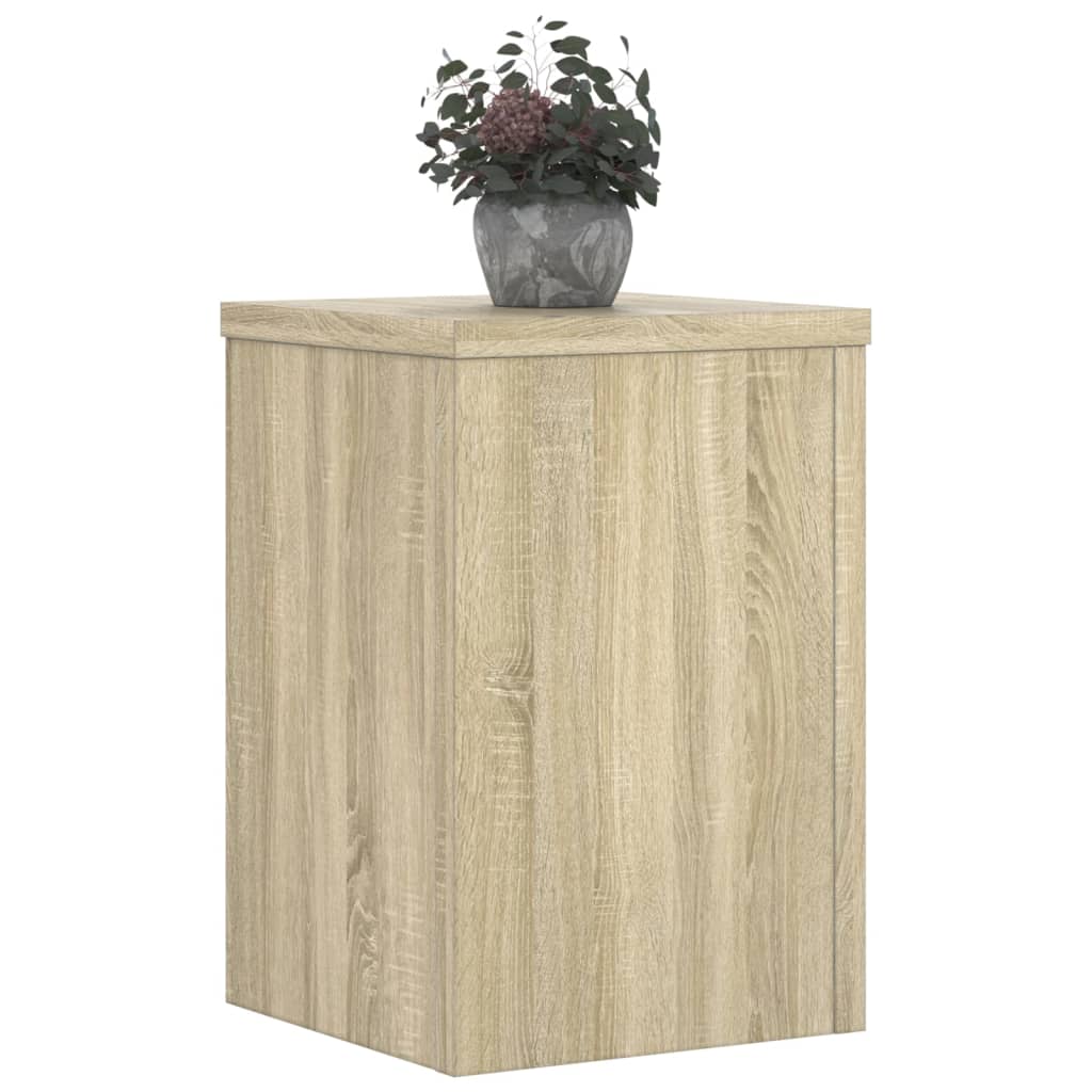 vidaXL Plantenstandaards 2 st 25x25x35 cm bewerkt hout sonoma eiken afbeelding