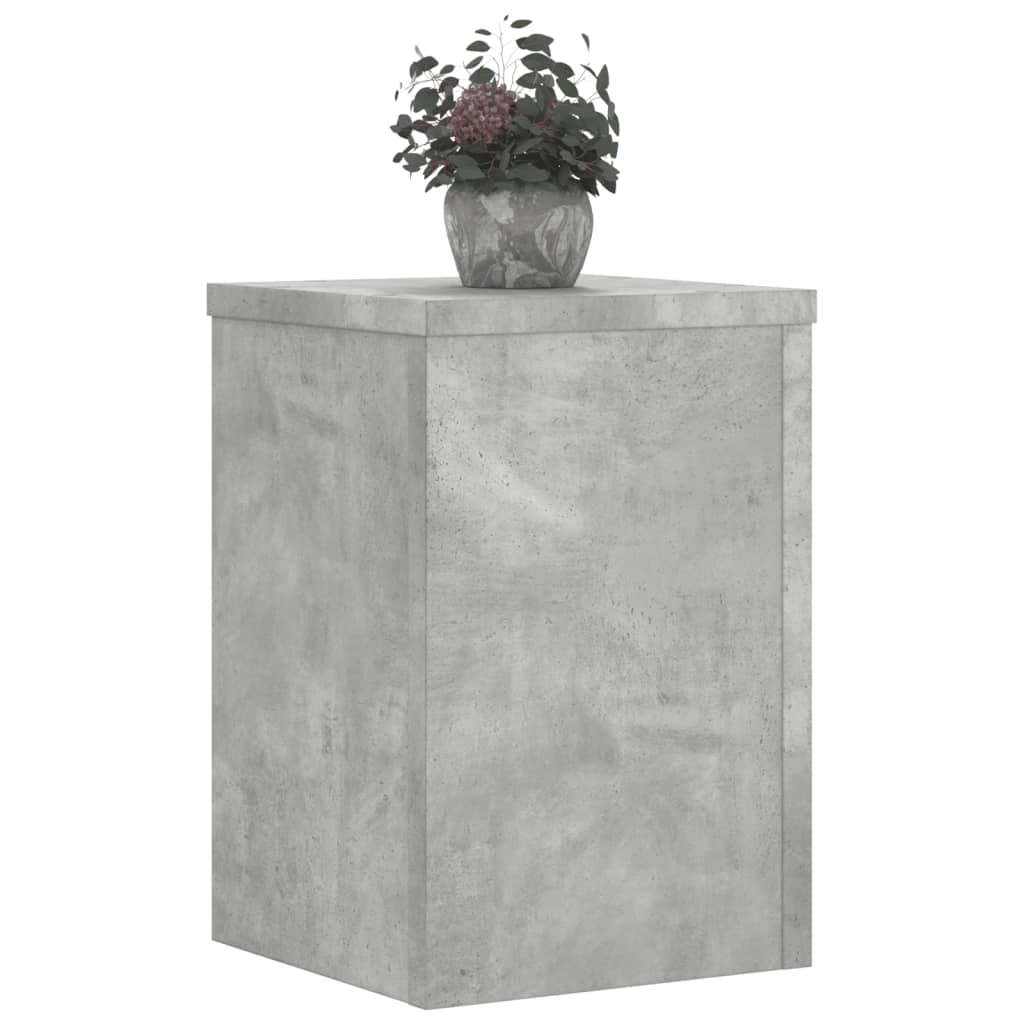 vidaXL Plantenstandaards 2 st 25x25x35 cm bewerkt hout betongrijs afbeelding