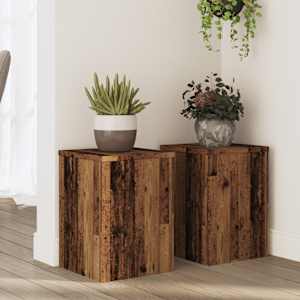 Stojany na rostliny 2 ks old wood 25x25x35 cm kompozitní dřevo - obrázek 1
