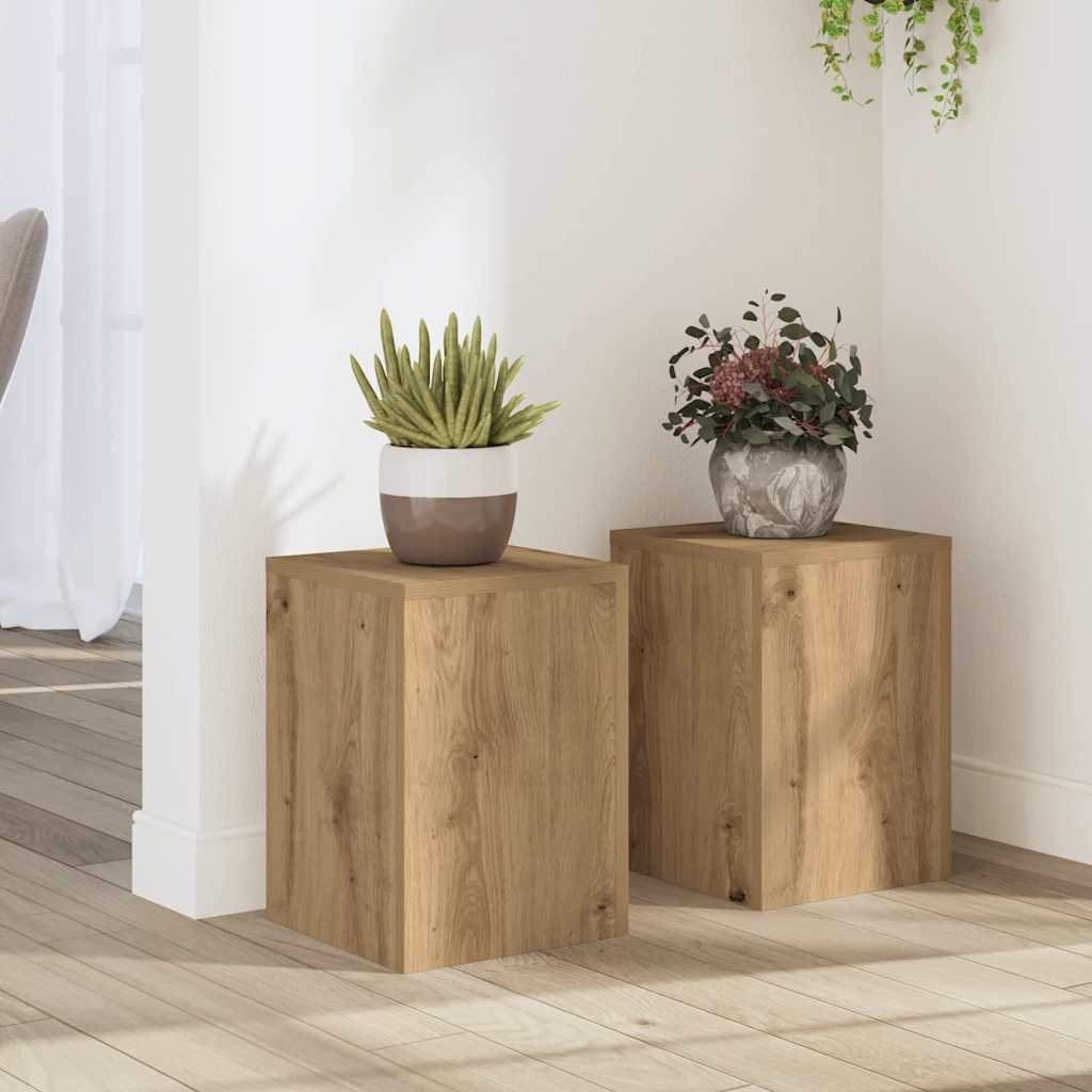 vidaXL Pflanzenständer 2 Stk. Artisan-Eiche 25x25x35 cm Holzwerkstoff